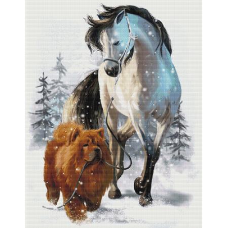 click here to view larger image of Horse with ChowChow (chart)