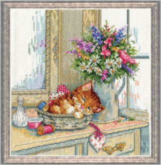 click here to view larger image of Cat Nap (counted cross stitch kit)