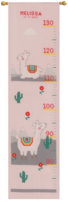 click here to view larger image of Lovely Llama - Growth Chart (counted cross stitch kit)