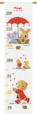 click here to view larger image of Under the Umbrella - Growth Chart (counted cross stitch kit)