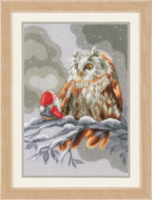 click here to view larger image of Owl & Gnome (counted cross stitch kit)