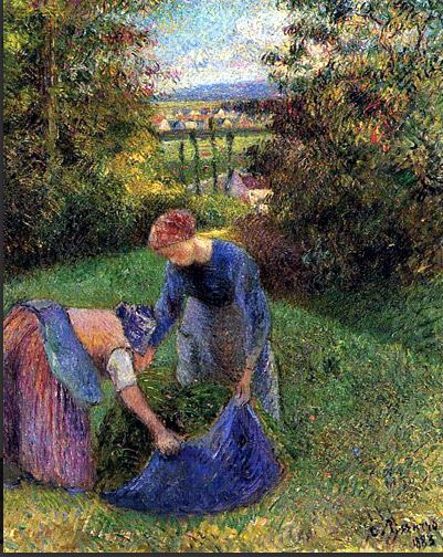 Women Gathering Grass - Pissarro