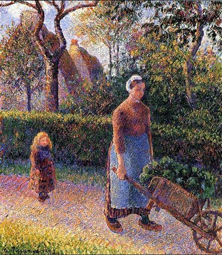 Woman with Wheelbarrow - Pissarro