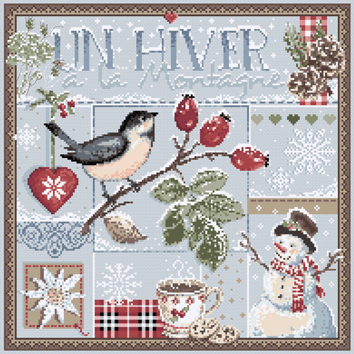 click here to view larger image of Un Hiver à la Montagne KIT - Aida (counted cross stitch kit)