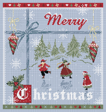click here to view larger image of Merry Christmas KIT - Linen (counted cross stitch kit)