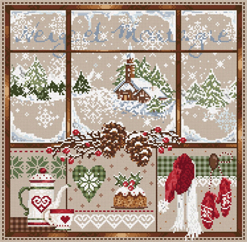click here to view larger image of Neige et Montagne KIT - Linen (counted cross stitch kit)