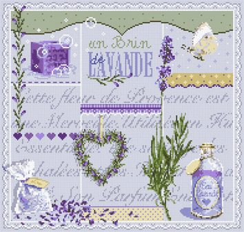 click here to view larger image of Un Brin de Lavande KIT - Linen (counted cross stitch kit)