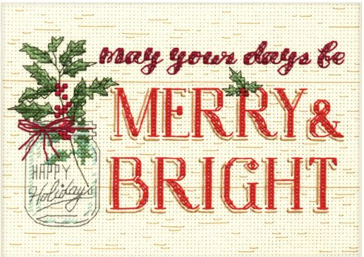 click here to view larger image of Merry And Bright (counted cross stitch kit)