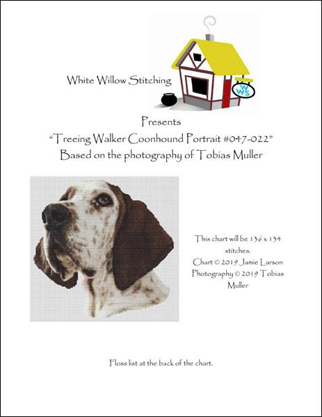 click here to view larger image of Treeing Walker Coonhound Portrait (chart)