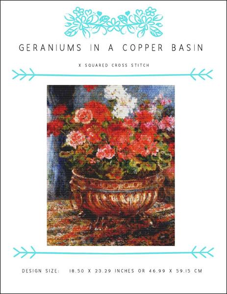 Geraniums in a Copper Basin