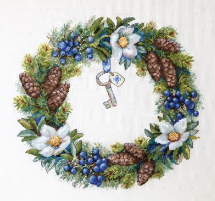 click here to view larger image of Winter Wreath (counted cross stitch kit)