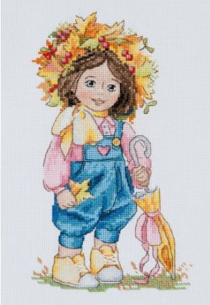 click here to view larger image of Autumn Girl (counted cross stitch kit)