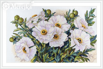 click here to view larger image of White Flowers (counted cross stitch kit)