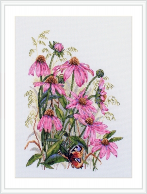 click here to view larger image of Coneflowers (counted cross stitch kit)