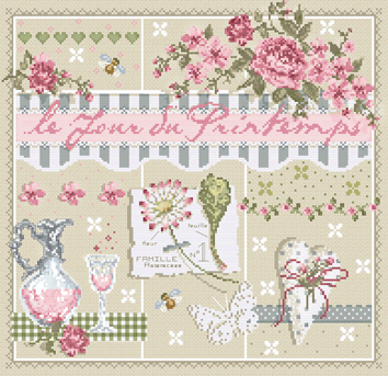 click here to view larger image of Le Jour du Printemps KIT - Aida (counted cross stitch kit)