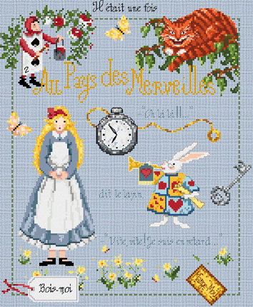 click here to view larger image of Au Pays des Merveilles KIT - Aida (counted cross stitch kit)