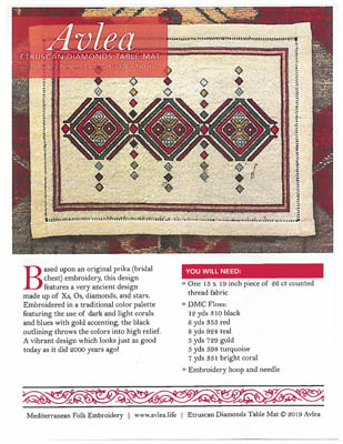 click here to view larger image of Etruscan Diamonds Table Mat (chart)