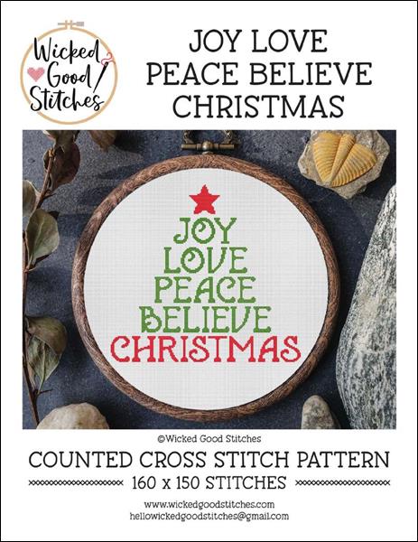 Joy Love Peace Believe Christmas Tree