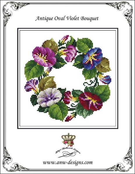 Antique Oval Violet Bouquet