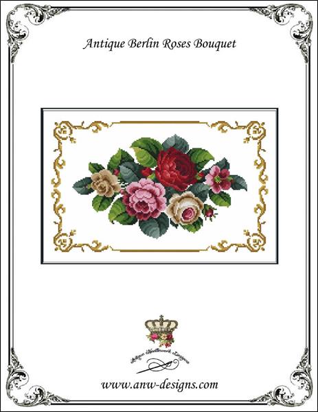 click here to view larger image of Antique Berlin Roses Bouquet (chart)