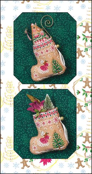 click here to view larger image of Gingerbread Fairy Mouse Stocking & Embellishments (counted cross stitch kit)