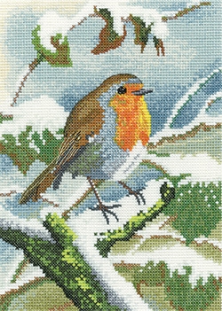 click here to view larger image of Robin in Winter (counted cross stitch kit)