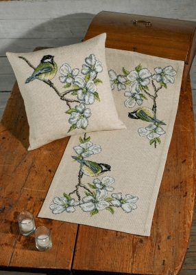 click here to view larger image of Great Tit Table Runner - (right picture) (counted cross stitch kit)