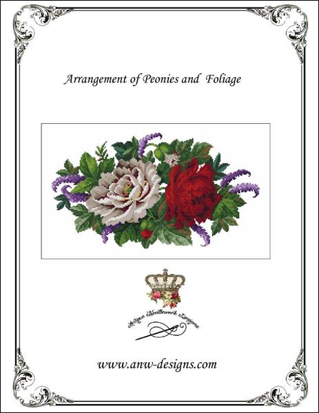 Arrangement of Peonies and Foliage