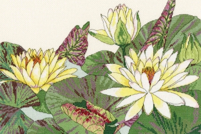 click here to view larger image of Water Lily Blooms (counted cross stitch kit)