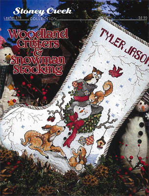 click here to view larger image of Woodland Critters & Snowman Stocking (chart)
