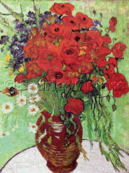 Vase with Red Poppies and Daisies - Vincent Van Gogh