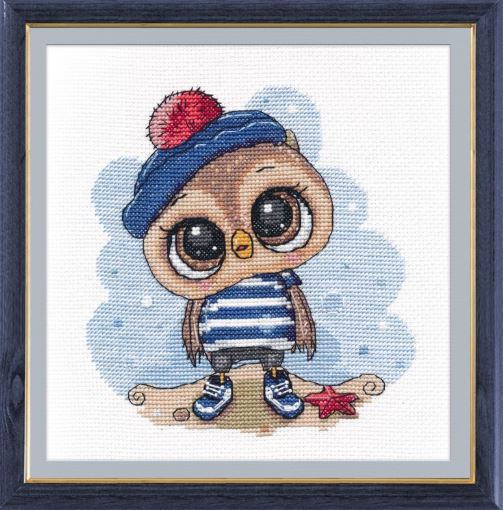 click here to view larger image of Owl Sailor (counted cross stitch kit)