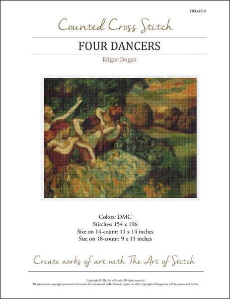 click here to view larger image of Four Dancers (Edgar Degas) (chart)