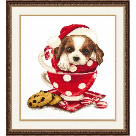 click here to view larger image of Christmas St Bernard (counted cross stitch kit)