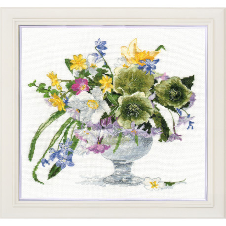 click here to view larger image of Bouquet with Hellebore (counted cross stitch kit)