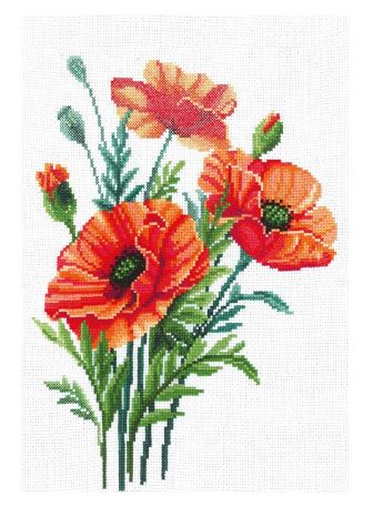 click here to view larger image of Poppy Flowers (counted cross stitch kit)