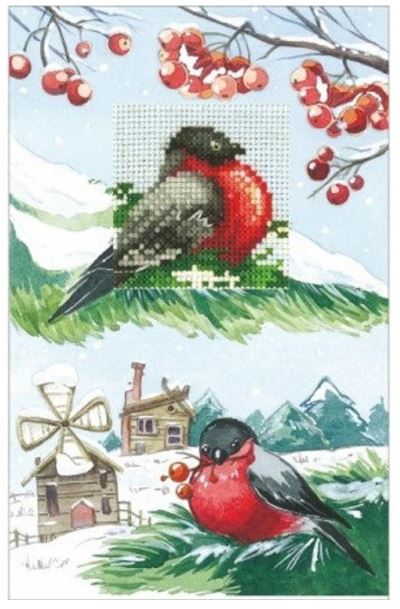 click here to view larger image of Cards - Bullfinches (counted cross stitch kit)
