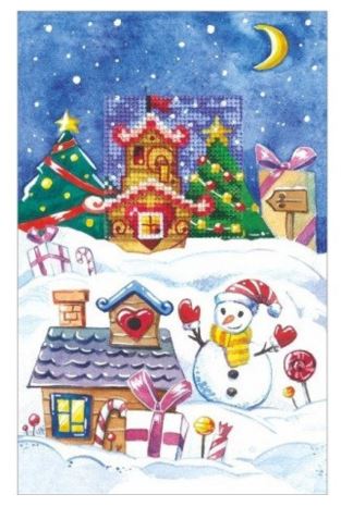 click here to view larger image of Cards - Gingerbread House (counted cross stitch kit)