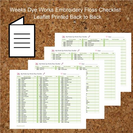 Embroidery Floss Checklist Weeks Dye Works