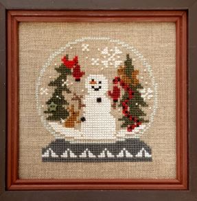 click here to view larger image of We Built a Snowman Snow Globe (counted cross stitch kit)