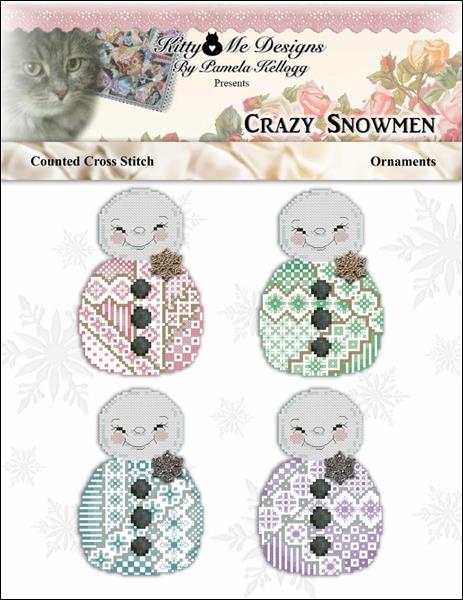 click here to view larger image of Crazy Snowman Ornaments (chart)