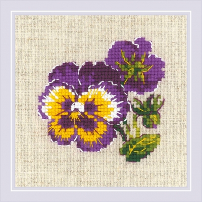 click here to view larger image of Pair of Pansies (counted cross stitch kit)