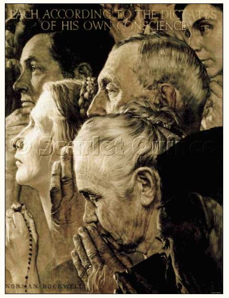 Freedom of Worship - Norman Rockwell