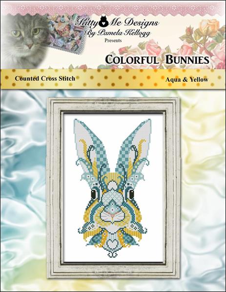 click here to view larger image of Colorful Bunnies Aqua and Yellow (chart)