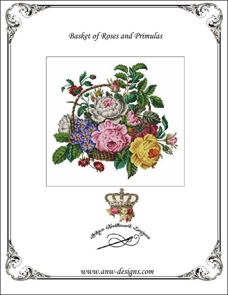 click here to view larger image of Basket of Roses and Primulas (chart)