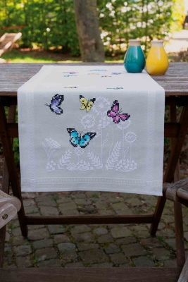 click here to view larger image of Butterfly Dance Table Runner (counted cross stitch kit)