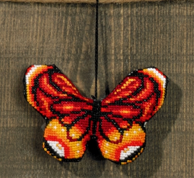 click here to view larger image of Red Butterfly Ornament (counted cross stitch kit)
