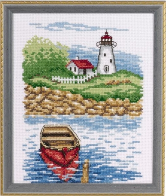 Lighthouse and Skiff