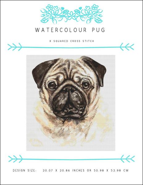 click here to view larger image of Watercolour Pug (chart)