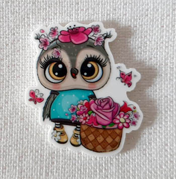 Owl With Flowers Magnet